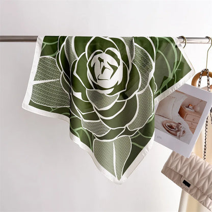Women’s Luxury Floral Printed Silk Scarf