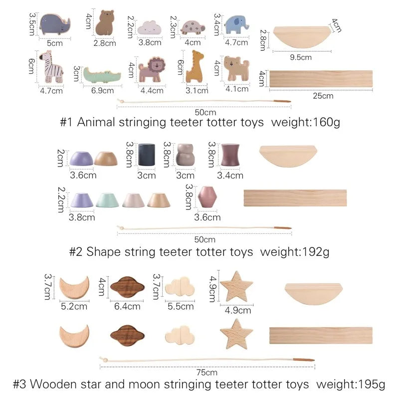 Wooden Montessori Threading Board Toy for Kids
