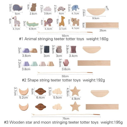 Wooden Montessori Threading Board Toy for Kids