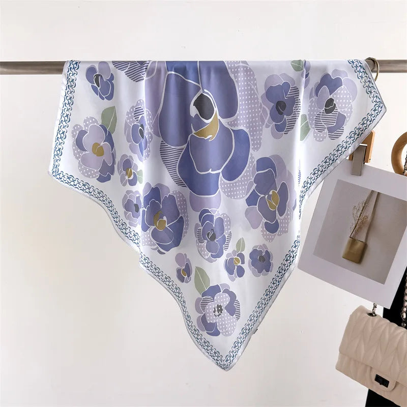 Women’s Luxury Floral Printed Silk Scarf