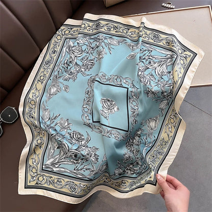 Women’s Luxury Floral Printed Silk Scarf