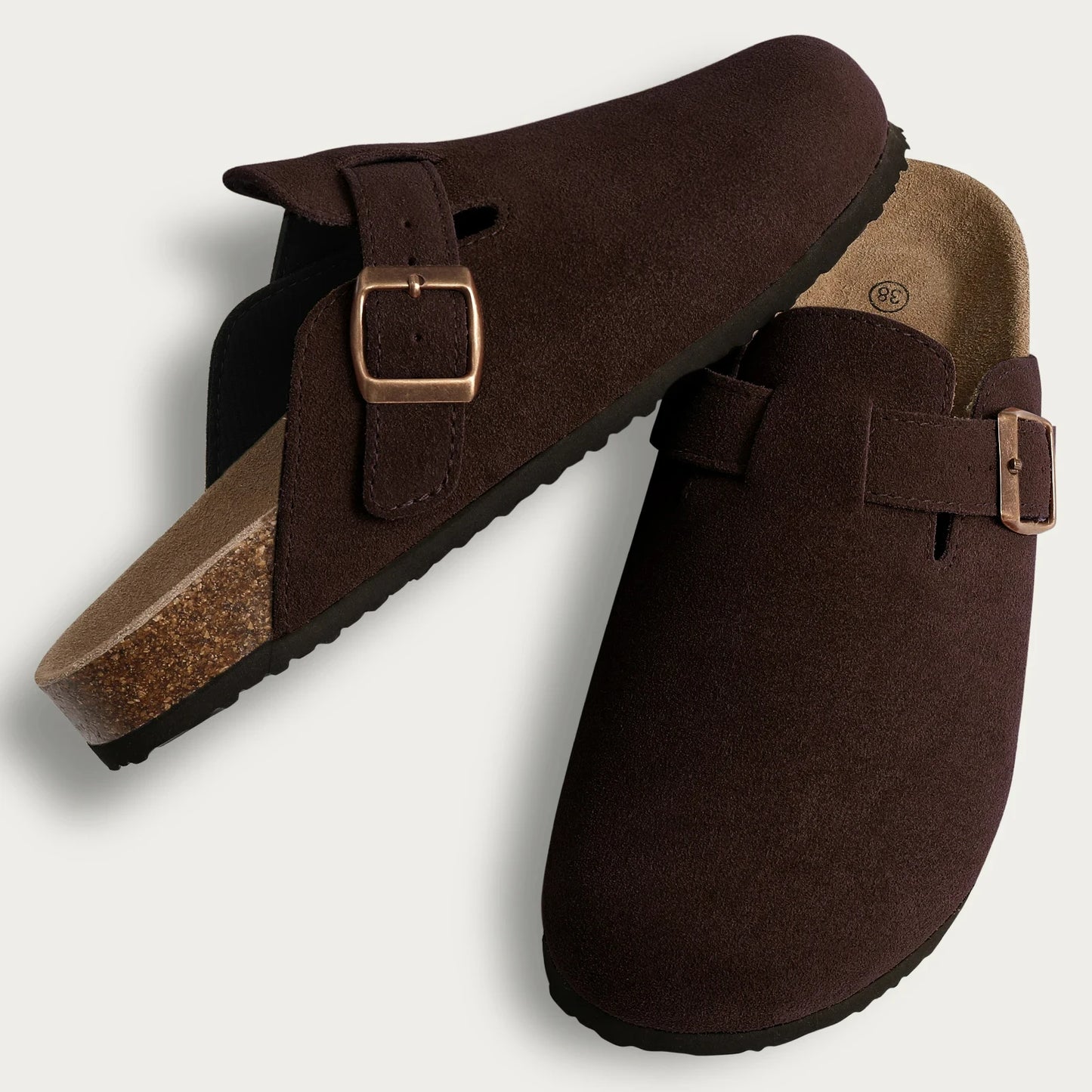 🥿 Women’s Cork Suede Mules Slippers – Classic Outdoor Comfort Shoes