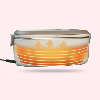 Electric Heated Lunch Box 1000ml 🍱 | Stainless Steel Bento Box with Spoon & Bag