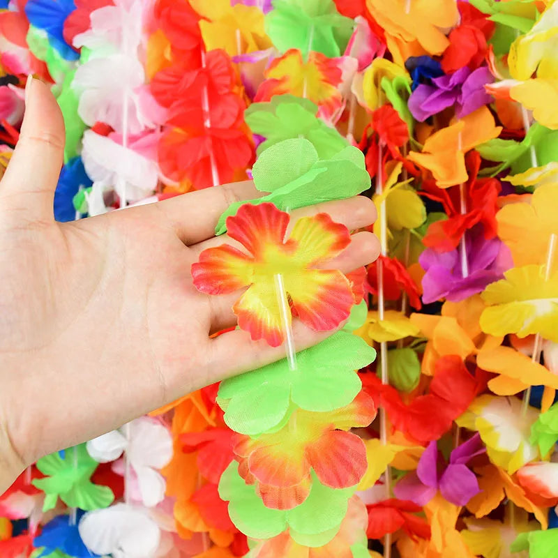 Hawaiian Flower Garland Lei | Tropical Party Decoration | GLOMEXIA