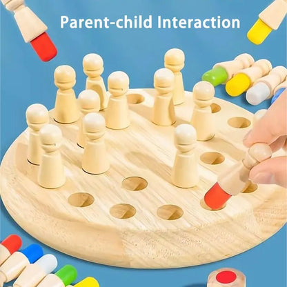 Wooden Color Memory Chess Board Game for Kids
