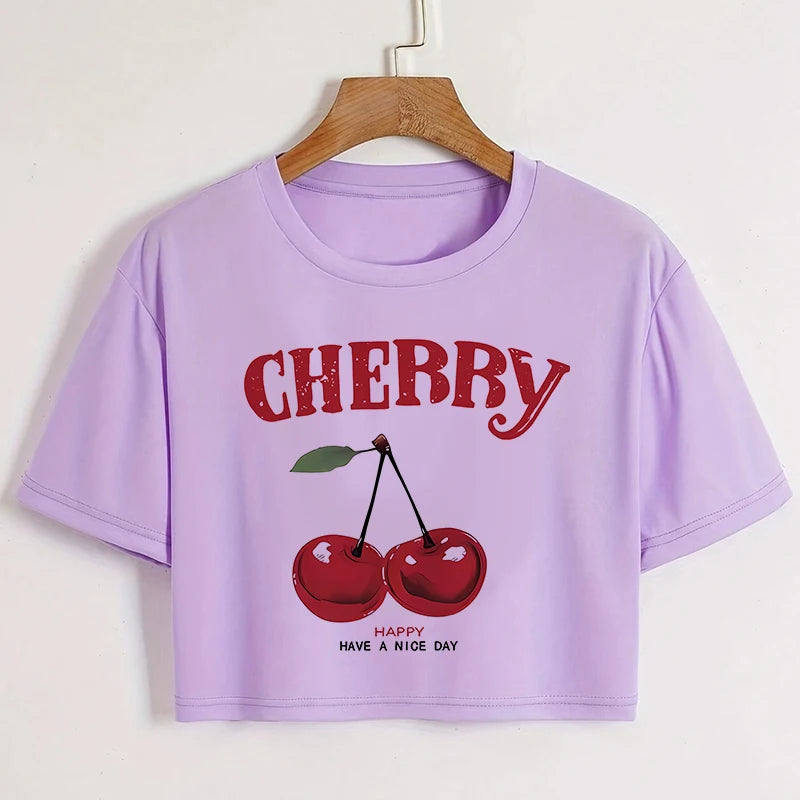 ✨ High Street Letter Print Crop Tee