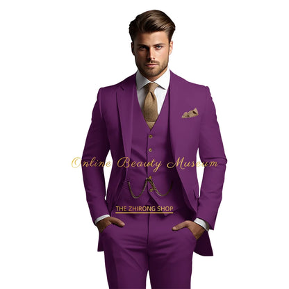 🤵 Men’s Wedding Banquet Suit – Classic Single Breasted Formal Set