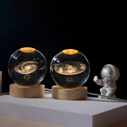 3D Moon Crystal Ball Night Light