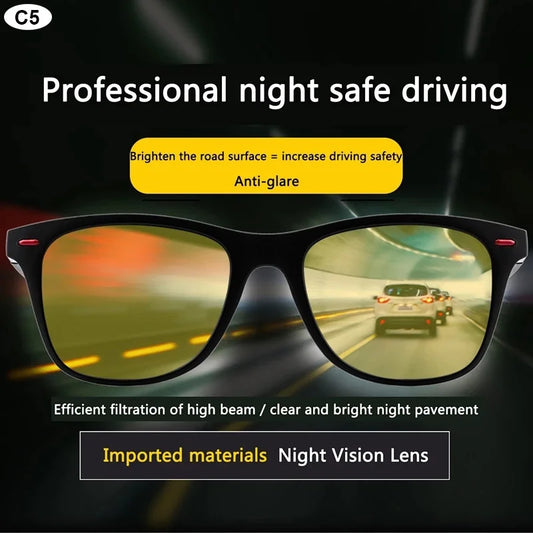 🌙 Night Vision Polarized Sunglasses – Men’s Day & Night Driving