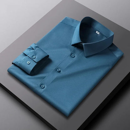 Men’s Solid Long Sleeve Non-Iron Business Shirt
