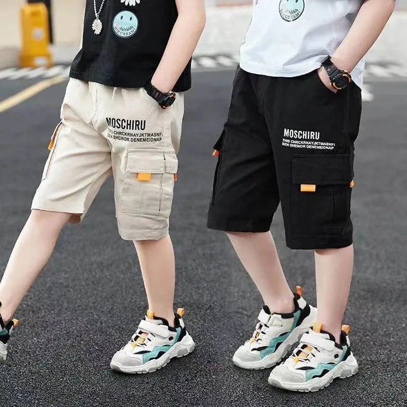 Boys Summer Casual Letter Print Shorts (4–14 Years)