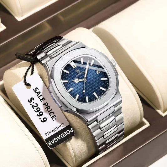⌚ POEDAGAR Square Quartz Watch for Men
