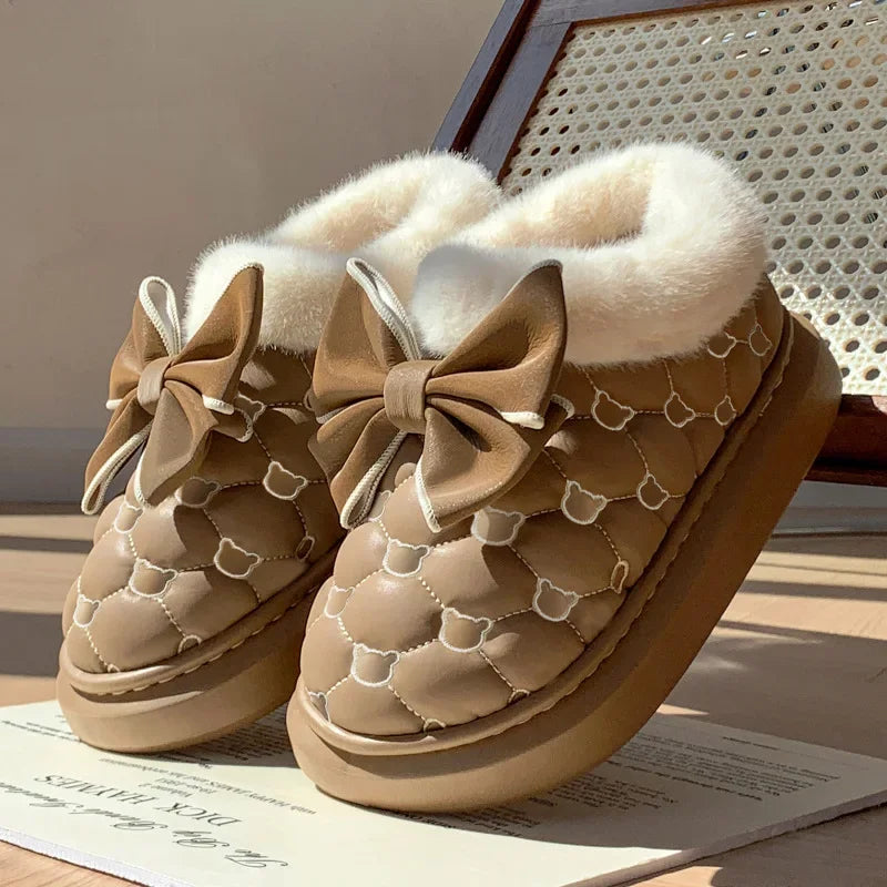 Women Bowknot Platform Ankle Boots
