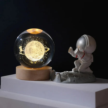 3D Moon Crystal Ball Night Light