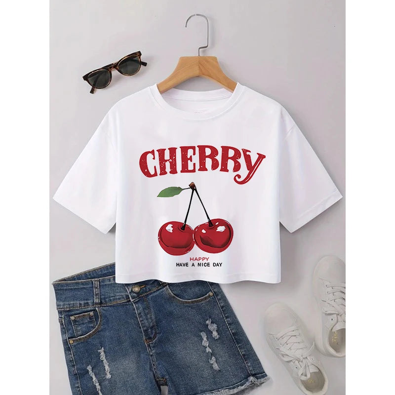 ✨ High Street Letter Print Crop Tee