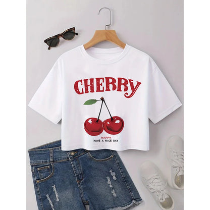 ✨ High Street Letter Print Crop Tee