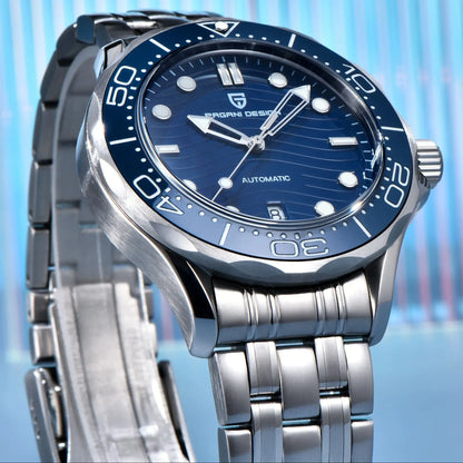 Men’s Automatic Diving Watch – Blue Dial Mechanical Wristwatch