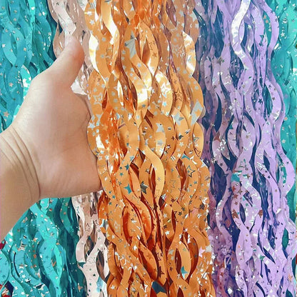 Metallic Tinsel Foil Fringe Curtain with Star