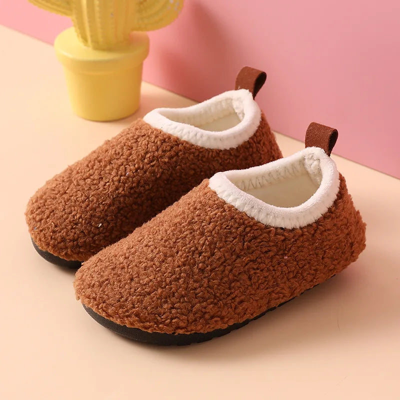 Kids Winter Cotton Slippers 🧸 | Warm Anti-Slip Home Shoes