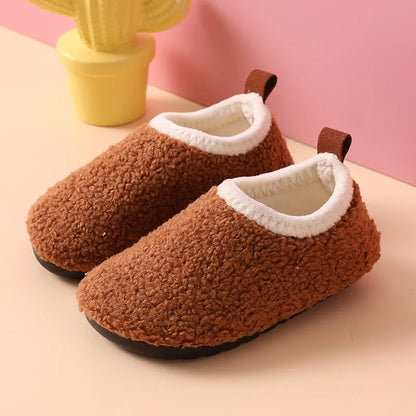 Kids Winter Cotton Slippers 🧸 | Warm Anti-Slip Home Shoes