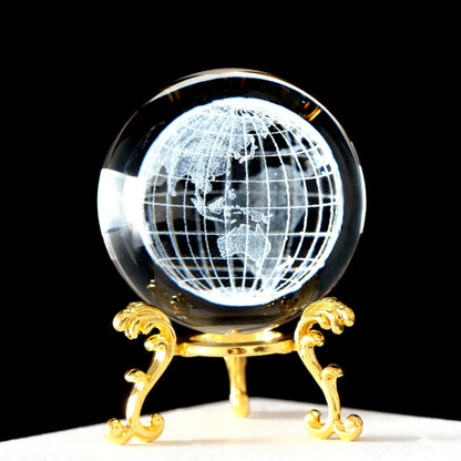 3D Solar System Crystal Ball with Stand