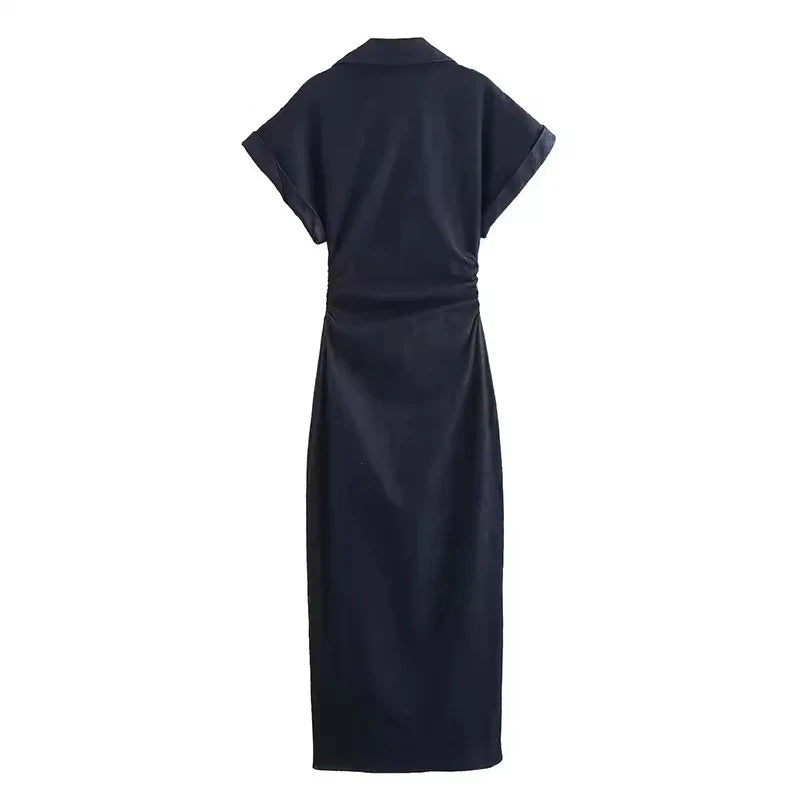 Glomexia Women’s Denim Midi Dress 💙 Casual Streetwear Summer Fashion 👗