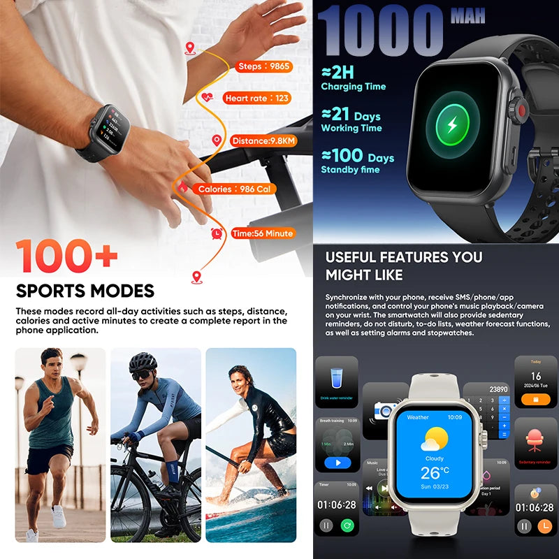 Glomexia AMOLED Smart Watch 1.85″ 📱