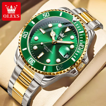 Luxury Stainless Steel Men’s Watch – Quartz Waterproof Wristwatch