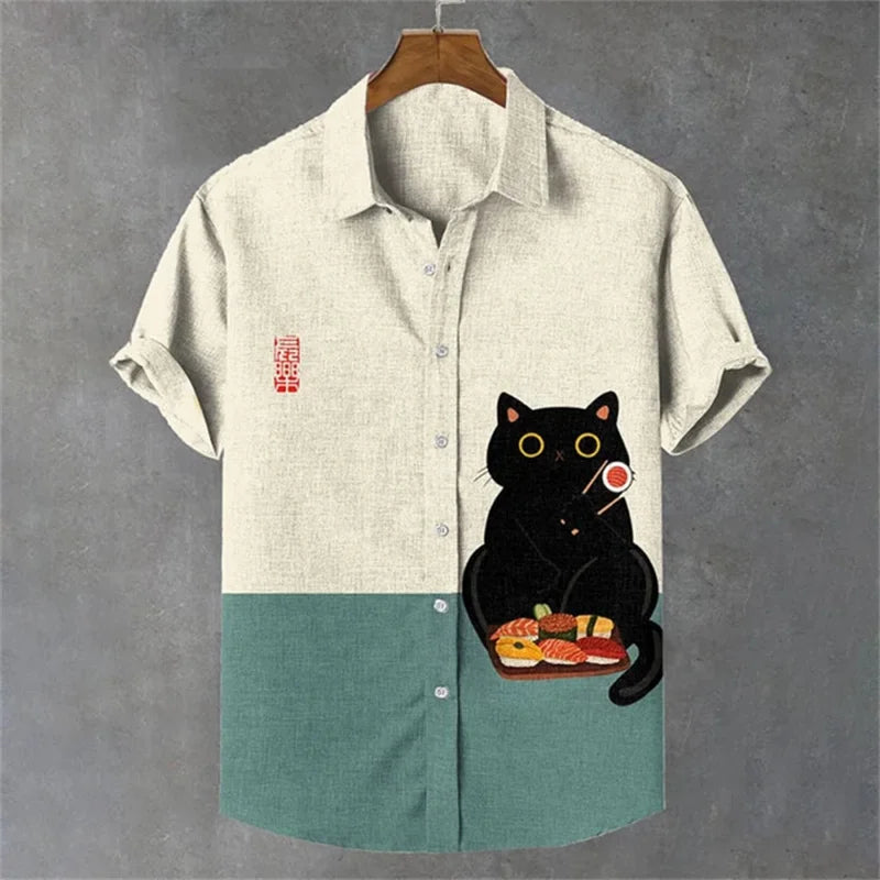 Men’s High-End Printed Street Party Shirt