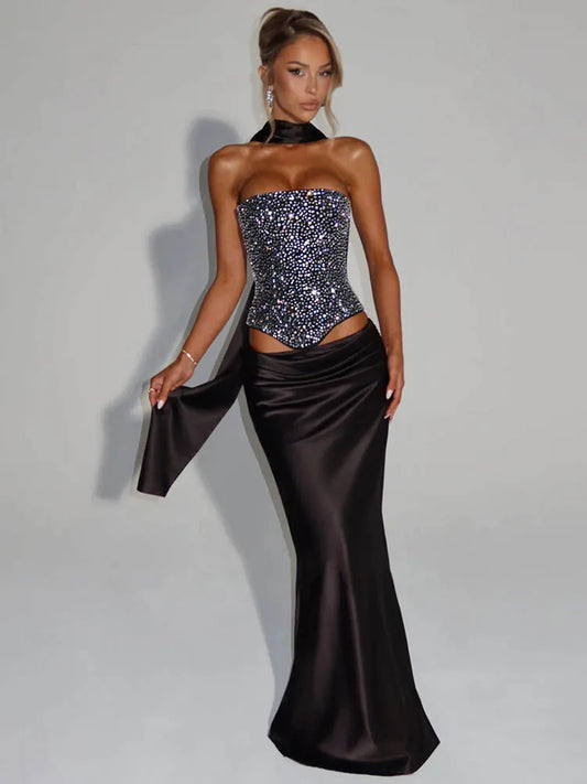 Sequin Crop Top & Maxi Skirt Set ✨