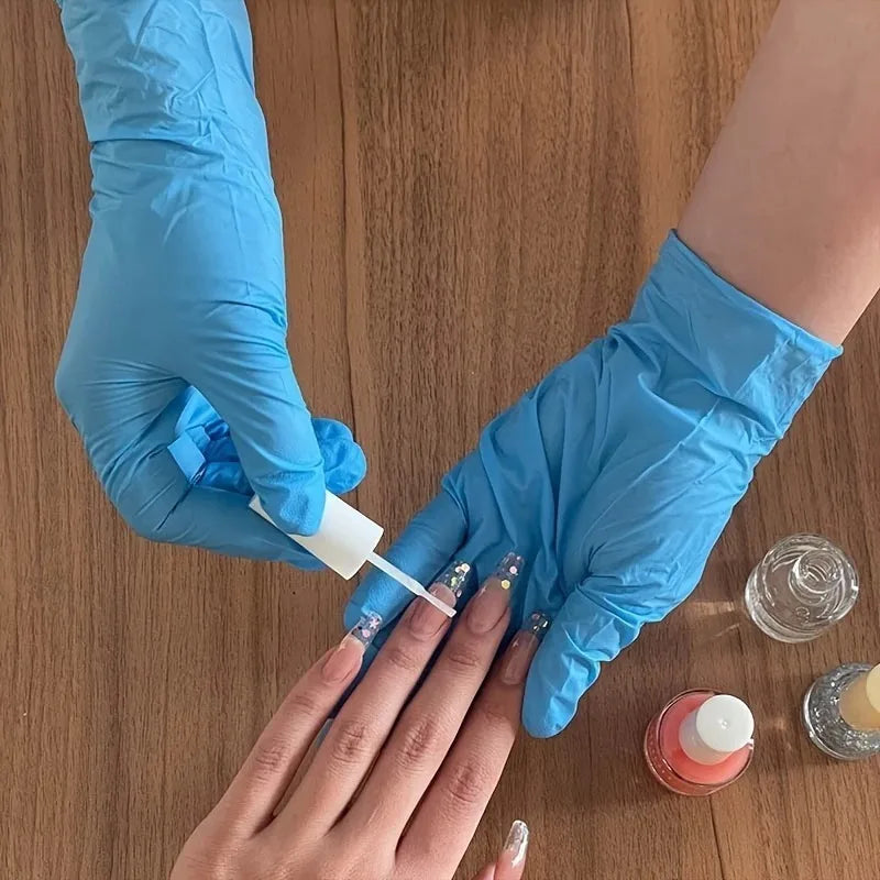 Disposable Blue Nitrile Gloves (50/100 PCS) – Multipurpose Cleaning & Safety 🧤