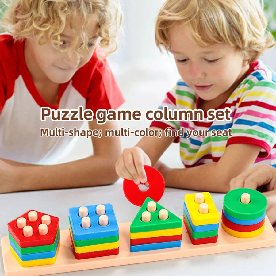 Kids Geometric Building Blocks Set – Early Learning Educational Toy