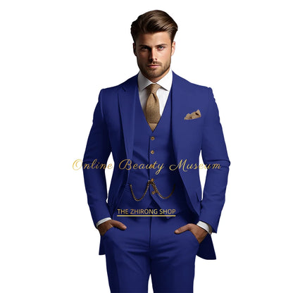 🤵 Men’s Wedding Banquet Suit – Classic Single Breasted Formal Set