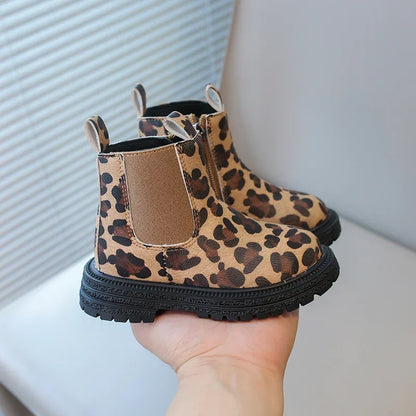 Kids Leopard Ankle Boots 🐆 | Warm Zipper Winter Boots
