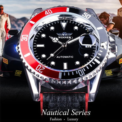 ⌚ WINNER 002 Automatic Mechanical Men’s Watch – Luminous Date Luxury Style ✨