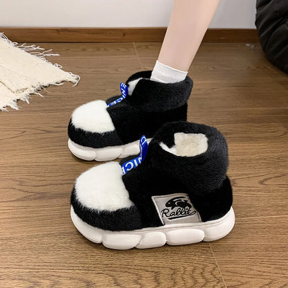 🧸 Winter Plush Home Slippers – Platform Warm Indoor Snow Shoes