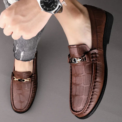 Men Genuine Leather Loafers 👞 | Breathable Slip-On Comfort