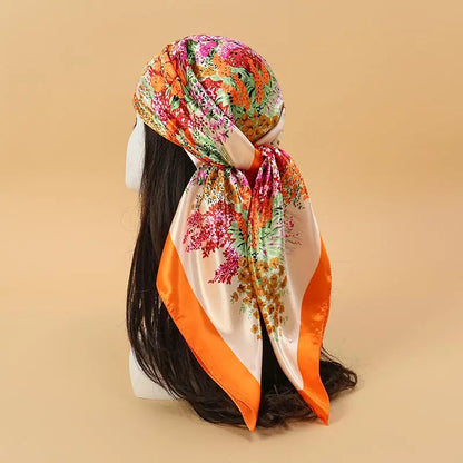 Premium 90x90 Paisley Fashion Scarf | Women Headband | GLOMEXIA
