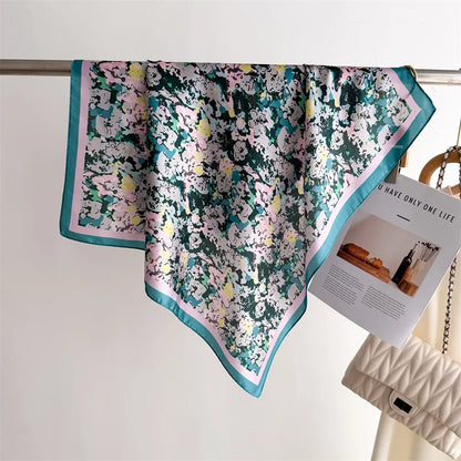 Women’s Luxury Floral Printed Silk Scarf