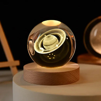 Aesthetic Moon Crystal Sphere Night Lamp