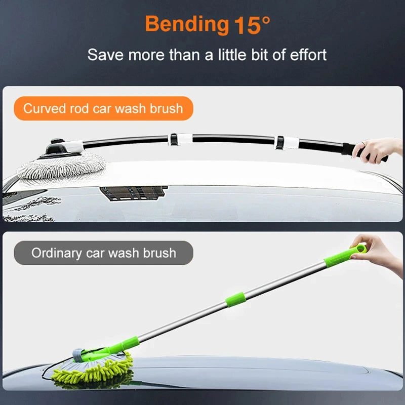 Premium Telescopic Car Wash Brush with Soft Chenille Mop