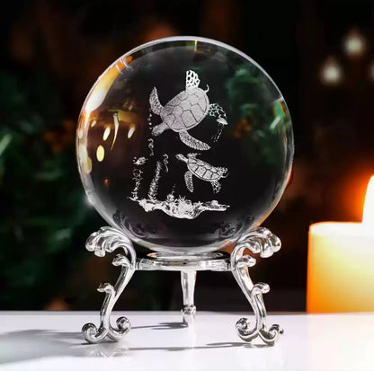 3D Solar System Crystal Ball with Stand