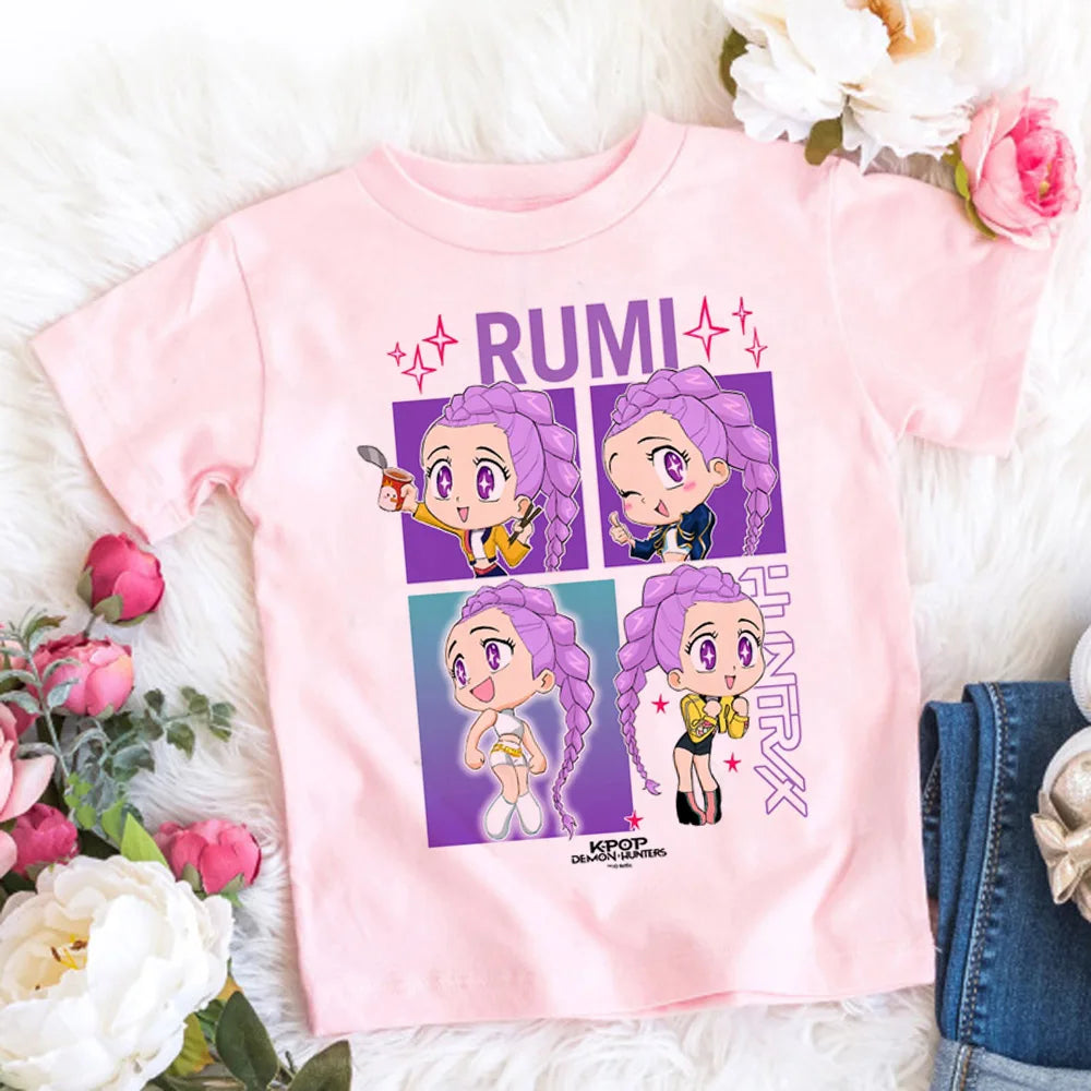 🧒🎤 Kids Anime Style Cartoon T-Shirt 👕✨