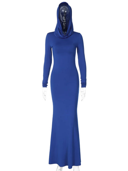 👗 Hooded Bodycon Midi Dress