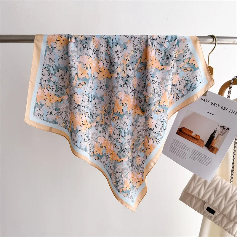 Women’s Luxury Floral Printed Silk Scarf