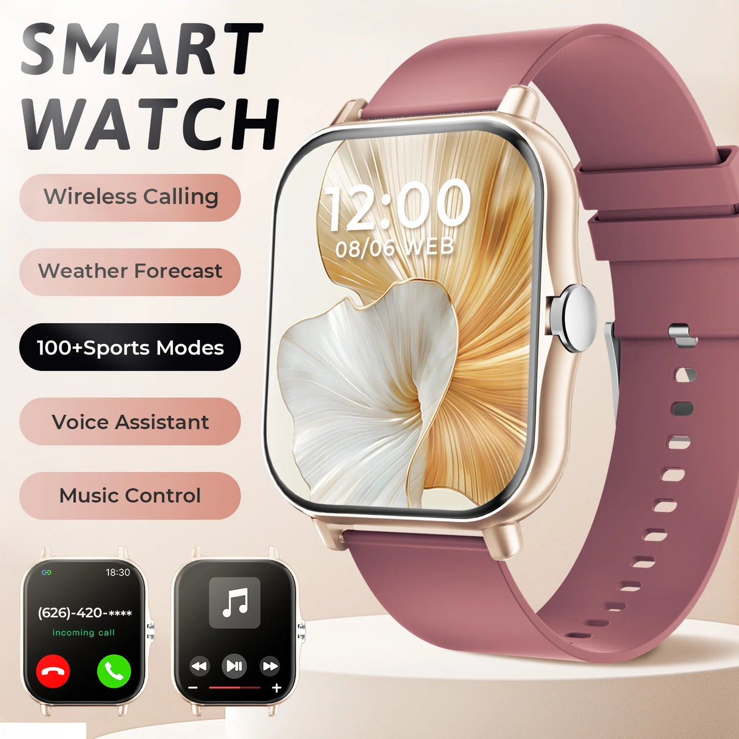Bluetooth Call Smart Watch – 1.83” Touch Fitness Tracker