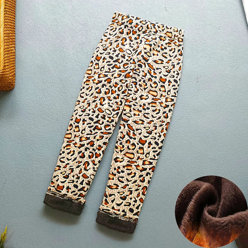 Premium Kids Winter Velvet Leggings – Thick Warm Cartoon Pants
