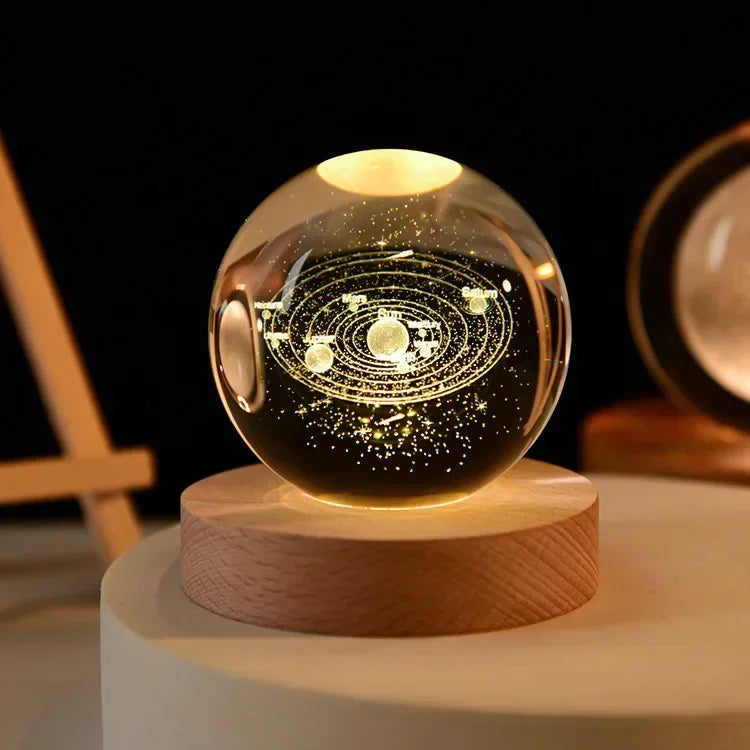 Aesthetic Moon Crystal Sphere Night Lamp