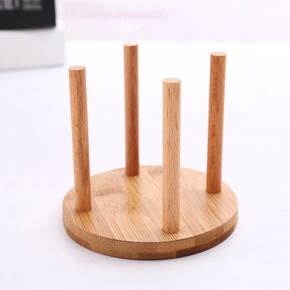 Wooden Cup Holder Stand ☕ | Bamboo Paper Cup Storage