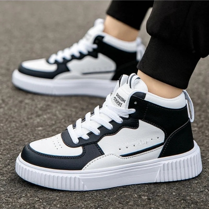 Men’s Patchwork Lace-Up Casual Shoes